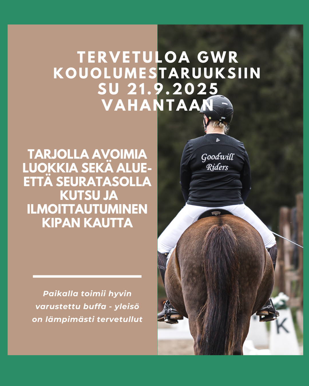 Kouluratsastus Avoimia Luokkia Ja GWR Mestaruus 2025 Goodwill 